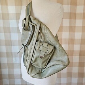 We The Free People Sparrow Sage Green Leather Sling Backpack Convertible Bag